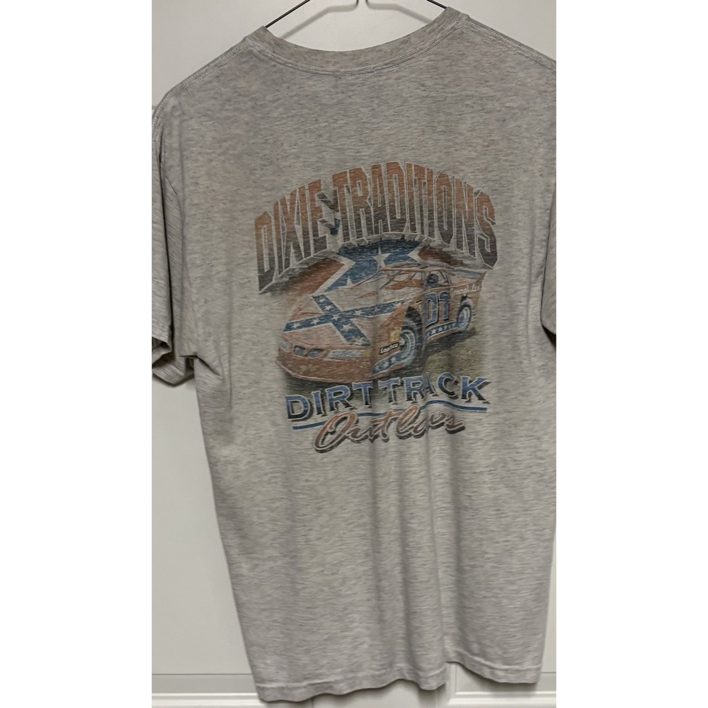 Vtg Dixie Traditions Dirt Track Outlaws Shirt Hanes Adult Small
